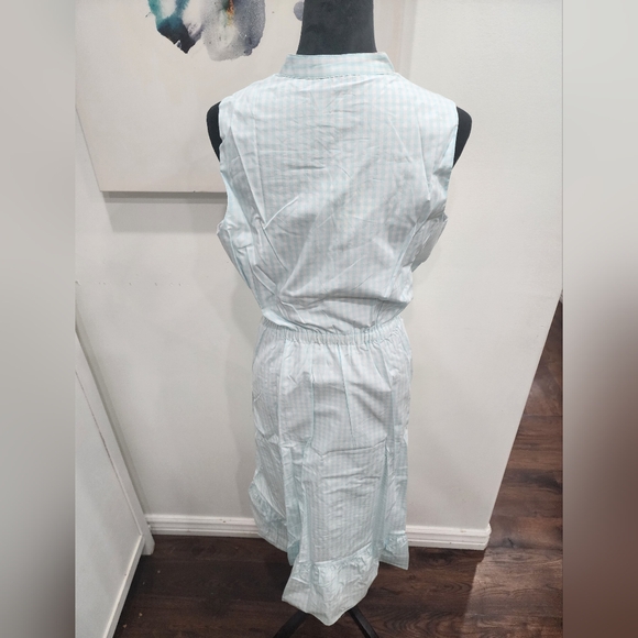 ANNE KLEIN,  NEW WITH TAGS,  Blue& White Gingham sleveless Midi dress. - Picture 6 of 16